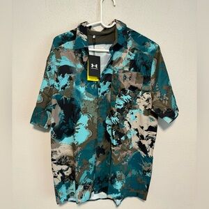 Under Armour Men’s Dockside Upf30 Lightweight Camo Collared Shirt. Large. NWT